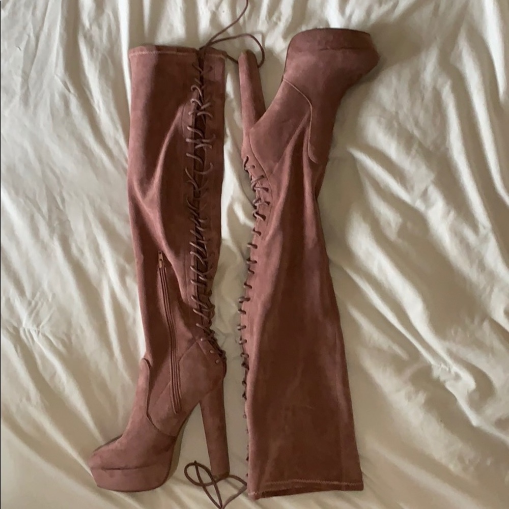 Thigh High Heeled Boots